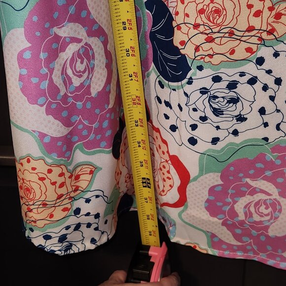 Women's Floral Long puff sleeve dress - Picture 3 of 5